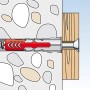 Fischer Duopower Dübel 8x65 mit Schraube im Mauerwerk und Holz.