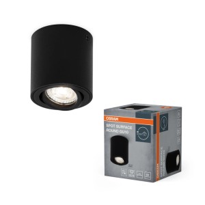 Osram Deckenleuchte Spot Surface Round GU10 Schwarz 9,5 cm x 8 cm