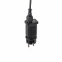 Netzteil der schwarzen LED-Erdspießleuchte Zirkulu mit Stecker und Kabel.