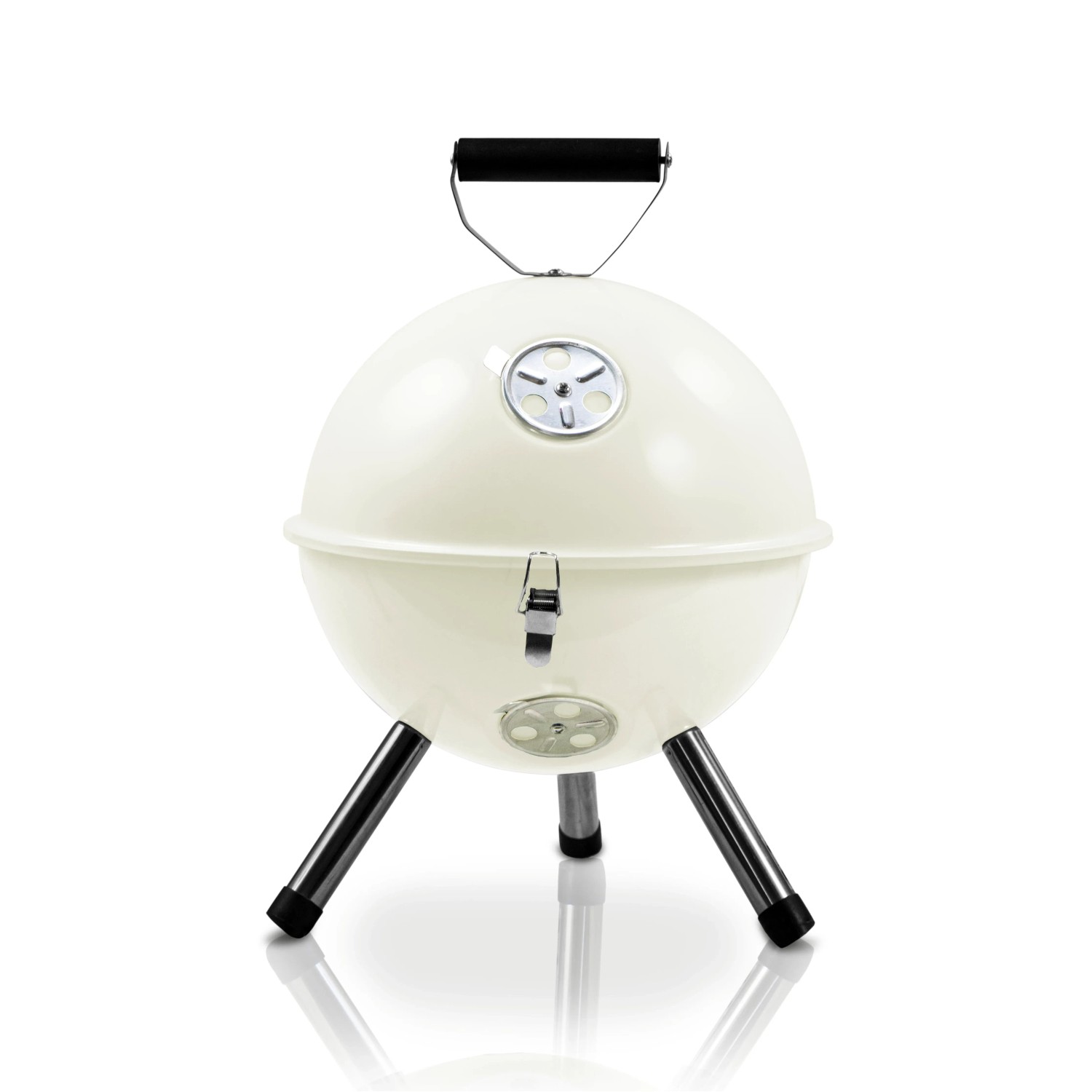 Activa Kugelgrill Mallorca, Ø 30 cm, creme. Holzkohlegrill mit Edelstahlbeinen und Luftregulierung.
