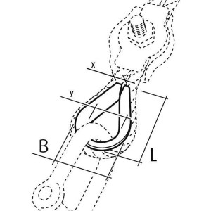 Conacord Seilkausche aus V4A-Stahl, 38 mm, mit Maßangaben (Länge, Breite).