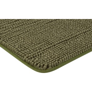 Moosgrüne baliv Badematte (40x60 cm) aus Polyester, Badteppich für das Badezimmer.