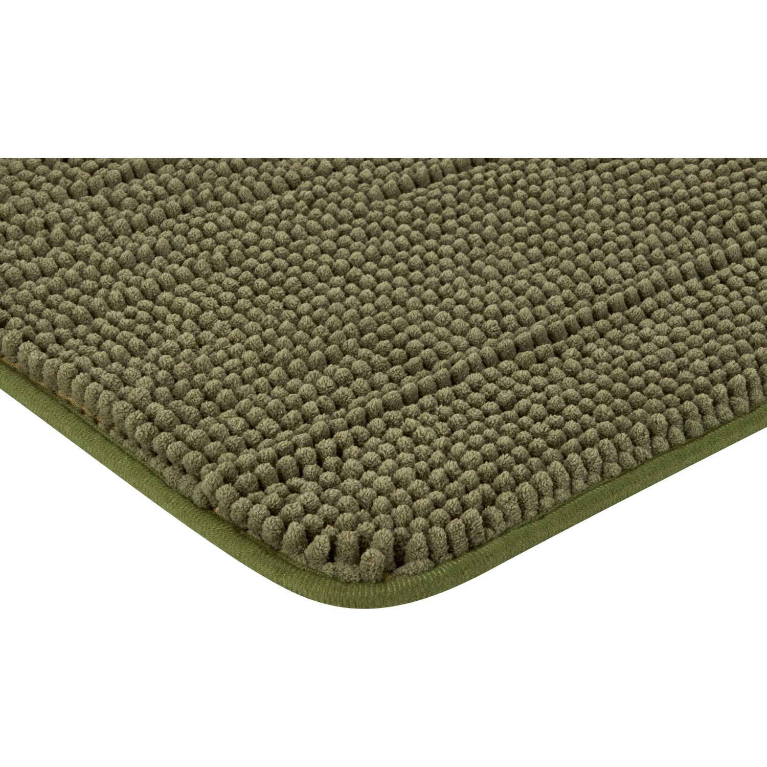 Moosgrüne baliv Badematte (40x60 cm) aus Polyester, Badteppich für das Badezimmer.