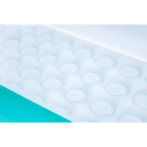 Detailansicht des Bodens vom eckigen Bestway Aquababes Planschbecken mit Luftpolster.