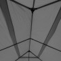 Innenansicht der grauen Pergola Calpe 5x3m mit Stahlgestell und Stoffdach.