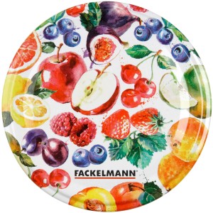 Fackelmann Twist-Off Deckel mit Früchte-Motiv, Ø 8,2cm, für Küchenhelfer.
