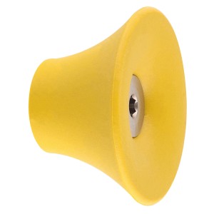 Gelber Wagner Wandhaken Tulip, Ø 50 mm, zur Wandmontage. Dekorativer Haken für Bad, Küche & Flur.