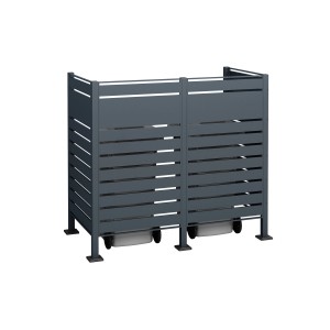 Westmann Mülltonnenverkleidung Planum, Metall, Anthrazit, für 2x 240 l Tonnen.