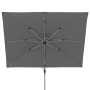 Anthrazitfarbener Doppler Ampelschirm Active II, 260x350 cm, mit Kurbelmechanik von unten.