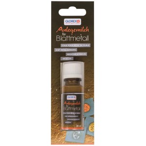 Glorex Anlegemilch für Blattmetall, 20 ml, zum Anbringen von Blattmetall auf Oberflächen.