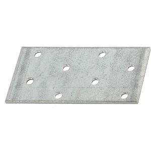 Flachverbinder 80x40 mm, Stahl sendzimirverzinkt mit Bohrlöchern.