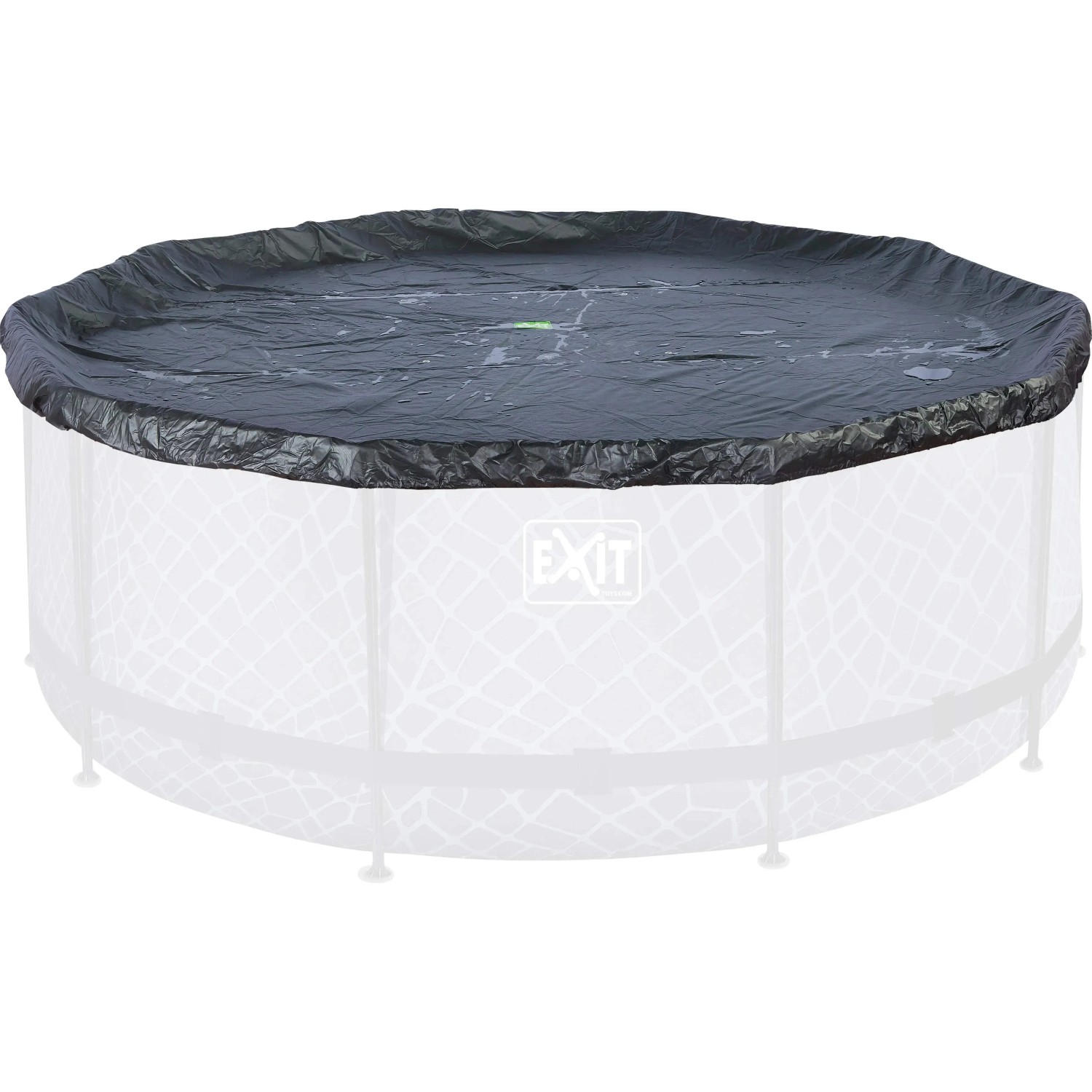Schwarze EXIT Premium Pool Abdeckplane für Pools mit Ø 488 cm. Schützt vor Schmutz und Wetter.