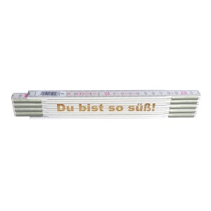 Stabila Zollstock mit Lasergravur "Du bist so süß", 2 Meter, Messwerkzeug.