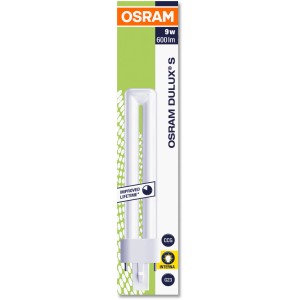 Osram Energiesparlampe G23, 9W, warmweiß, 600lm. Kompakte Bauform, ideal für den Innenbereich.