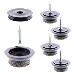 Wagner Filzgleiter QuickClick Ultrasoft Slim, 12-teilig, schwarz-grau, Ø 20 mm. Möbelgleiter für empfindliche Böden.