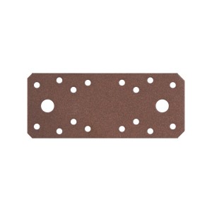 Alberts Duravis Flachverbinder, rostbraun, 133x55x2,5 mm, mit Löchern für Schrauben.