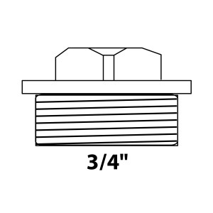 Kirchhoff Stopfen, 26,4 mm (3/4 AG), Chrom, Gewindefitting für Sanitär- und Heizungsanlagen.
