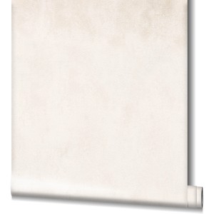 Schöner Wohnen Vliestapete in Kalkputzoptik, Uni Hellbeige, aufgerollt.