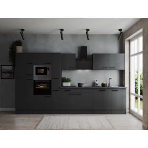 Respekta Küchenzeile Oliver 370 cm Grau Matt