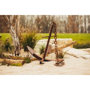 Ferrum Art Design Deko-Anker aus Edelrost, 102 cm, für die Gartendekoration.
