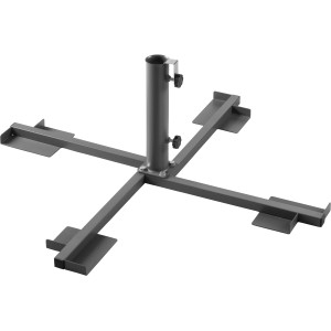 Schneider Plattenständer Plus aus anthrazitgrauem Stahl für Schirmstöcke und Wegeplatten.