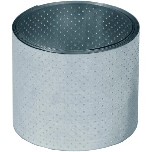 Bellissa Rasenkante, verzinkt, mit Noppenstruktur, 500x14 cm, aufgerollt.