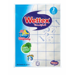 Wettex Schwammtuch 3er-Set, dünn, saugstark und wiederverwendbar.