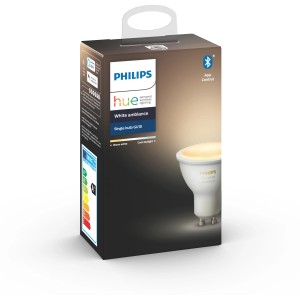 Philips Hue White GU10 LED-Lampe (5W) mit Bluetooth im Einzelpack. Smarte Beleuchtung für Ihr Zuhause.