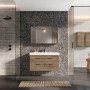 Maximus Waschbeckenunterschrank MADRID Eiche 100 cm im modernen Badezimmer.