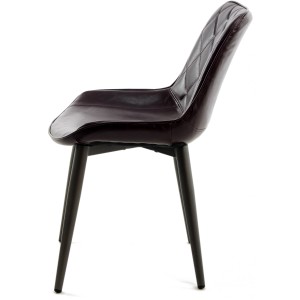 Kayoom Stuhl Cecil 110, 2er-Set, dunkelviolett, Polsterstuhl mit Rautenmuster.