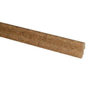 Sockelleiste SU018L in Kork-Optik, 18x38x2400 mm, MDF furniert. Ideal für Clipmontage.