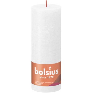 Bolsius Rustik-Kerze Shine, 190 mm, in Wolkiges Weiß. Stumpenkerze für gemütliche Stunden.
