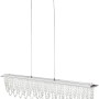Chromfarbene LED-Pendelleuchte SCALA mit Kristallbehang, dimmbar und mit Fernbedienung.