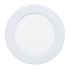 Weißer, runder LED-Einbauspot Fueva 5 von Eglo, dimmbar, 11,7 cm Durchmesser.