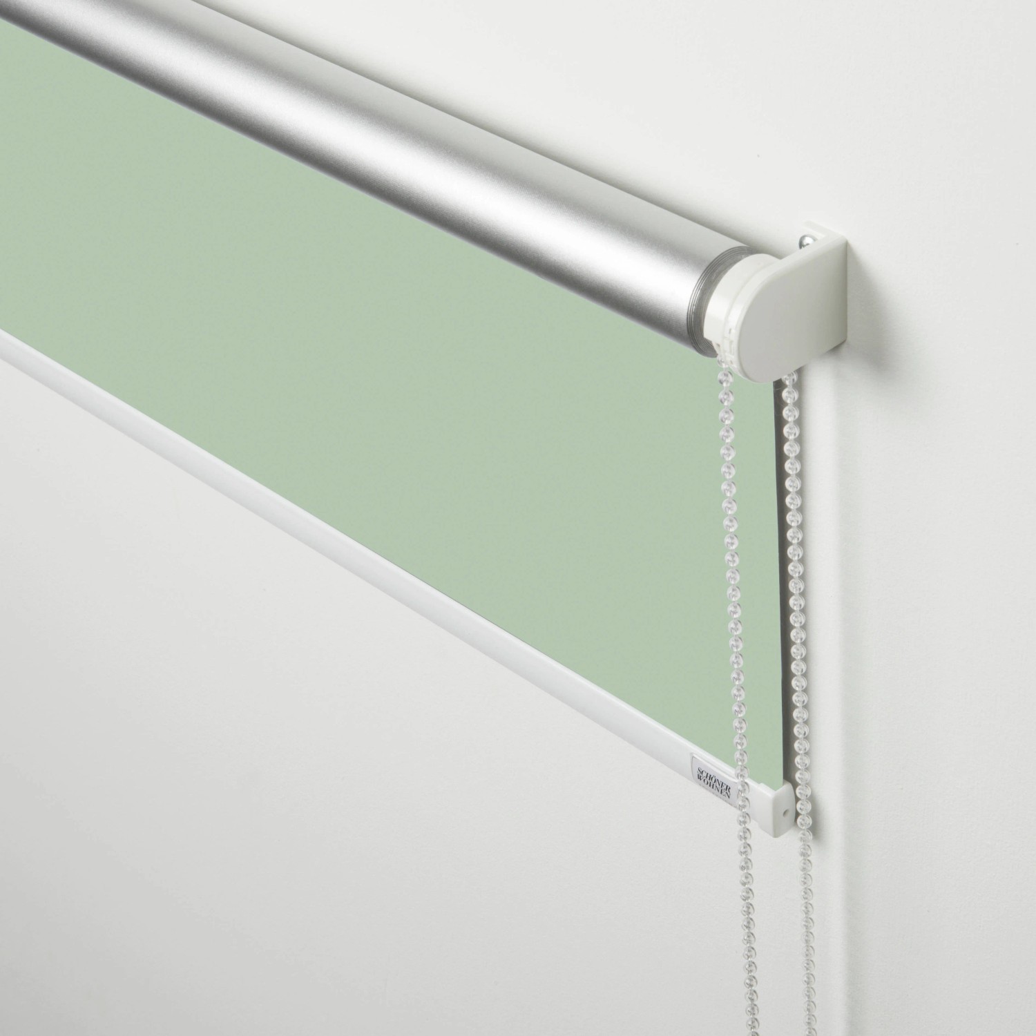 Schöner Wohnen Thermo-Rollo Martha, 100x150 cm, Grün, mit Seitenzug und alubeschichteter Rückseite.