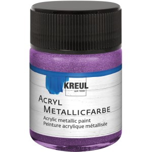 Kreul Acryl Metallic Farbe Flieder, 50ml. Metallisch schimmernde Acrylfarbe für kreative Projekte.