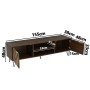 okwish TV Schrank mit Türen und Fächern und Gold Griffen für Wohnzimmer 155x38x48cm Natur_5