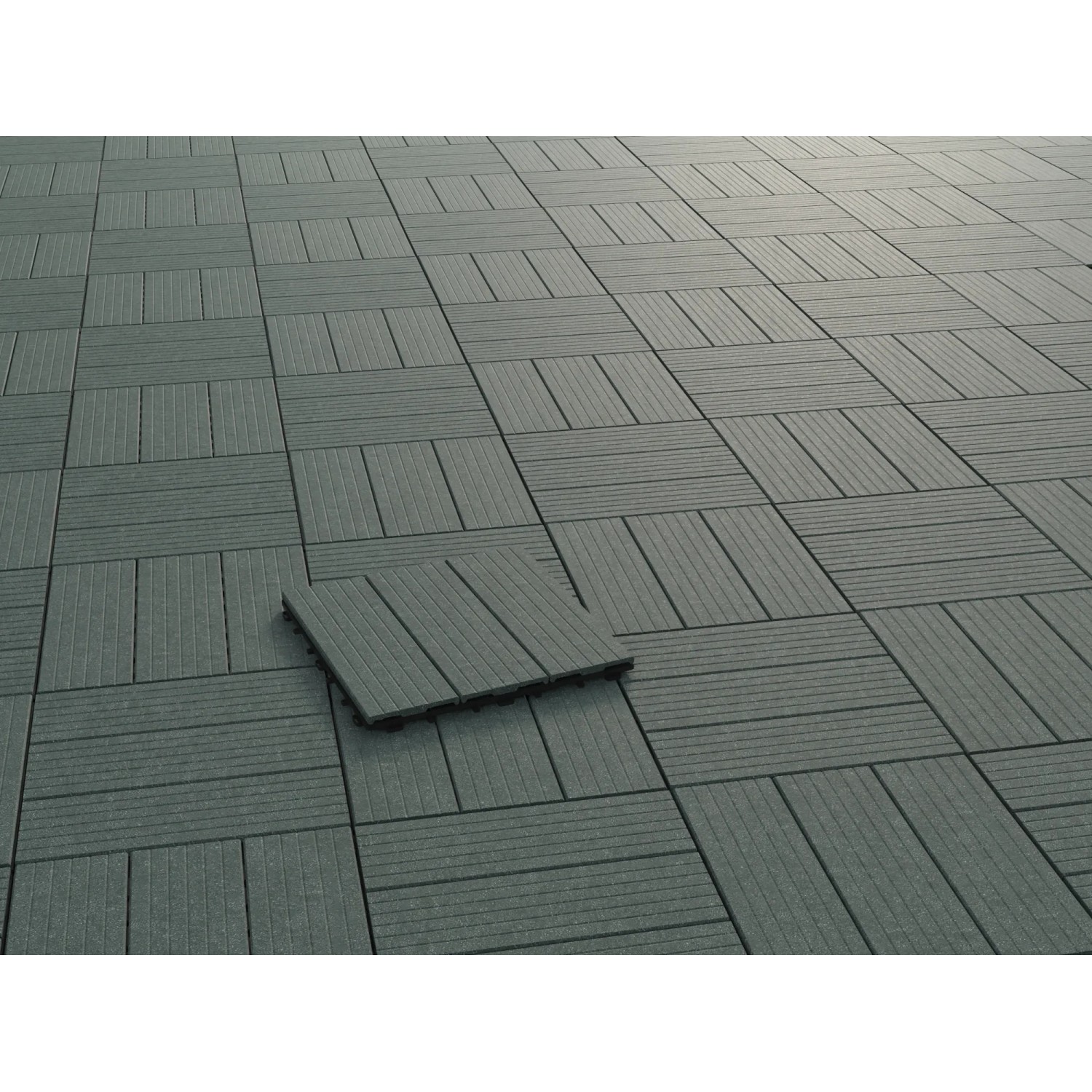 Klickfliese WPC Grau 30cm x 30cm x 2,2cm, 4 Stck kaufen bei OBI