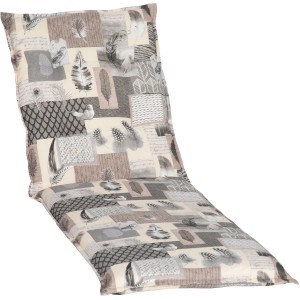 Beo Liegenauflage Termoli Federn für Gartenliegen mit Feder-Muster in Beige und Grau.