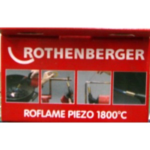 Verpackung der Rothenberger Industrial Lötlampe RoFlame mit Piezo-Zündung.