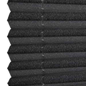 Schwarzes Gardinia Plissee Concept Tageslicht, 40x130 cm, Detailansicht.