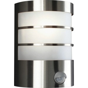 Philips Calgary Außenwandleuchte aus Edelstahl mit Bewegungsmelder, ohne Leuchtmittel.