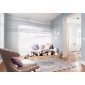 Komar Vlies Fototapete Silver Beach (400x280 cm) im Wohnraum mit Strandmotiv.