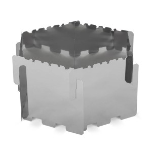 Petromax Reflektorschild Atago HR6 aus Edelstahl, zusammensteckbare Segmente für Hitzereflexion beim Grillen.