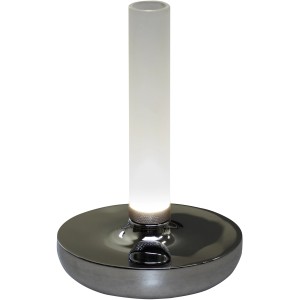 Konstsmide LED-Akku-Vase Biarritz, silberfarben, für Innen und Außen. Dekoleuchte mit Akku.