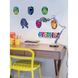 Komar Deko-Sticker Avengers Heroes, 100x70 cm, an Kinderzimmerwand über Schreibtisch.