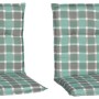4er-Set Beo Sitzauflagen Büsum für Niedriglehner, türkis kariert. Gartenstuhlauflagen für bequemes Sitzen.