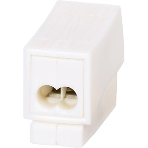 Weiße 2-polige Leuchtenklemme für Leiter von 0,75-2,5 mm², 5er-Set.