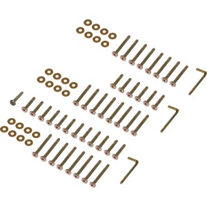 Montageset für Bowdens Lounge-Corner-Set, 70-teilig, mit Schrauben, Unterlegscheiben und Inbusschlüsseln.