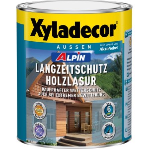 Dose Xyladecor Alpin Holzlasur Nussbaum 1L für langanhaltenden Wetterschutz.